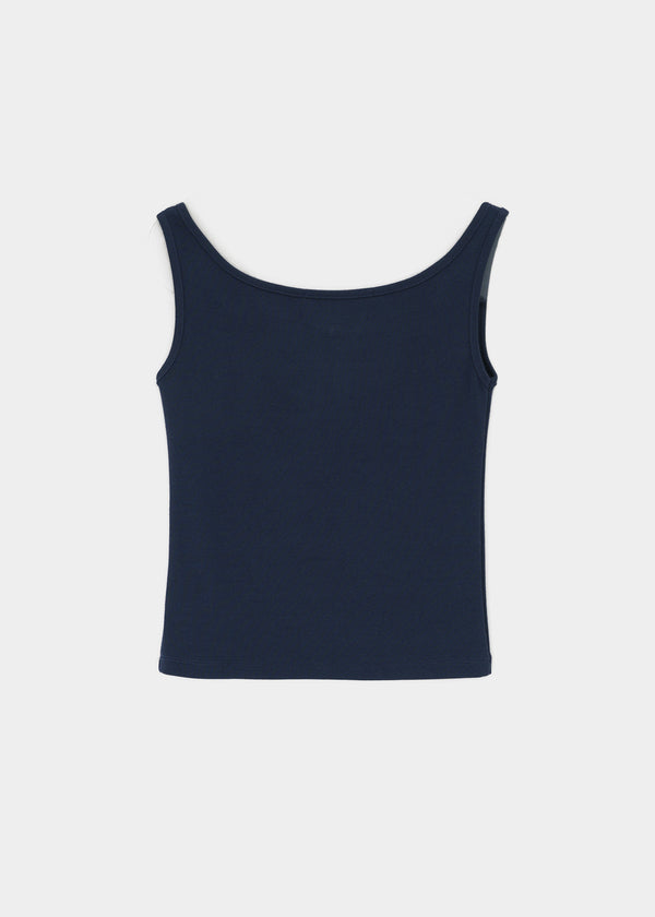 [B-BASIC] Tension Standard Square Henley Neck Sleeveless Top (2 SIZE)