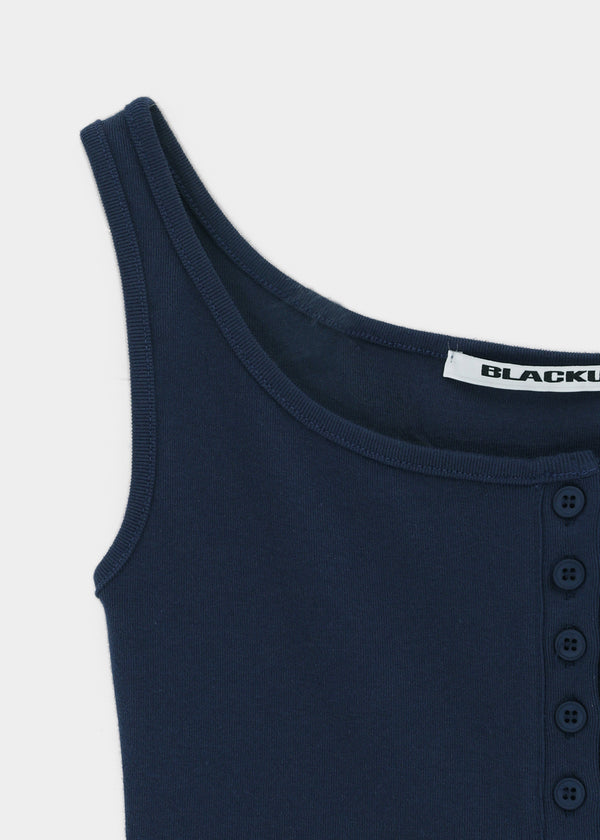 [B-BASIC] Tension Standard Square Henley Neck Sleeveless Top (2 SIZE)