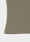 [B-BASIC] Tension Cotton Square-Neck Cap-Sleeve Short-Sleeve T-Shirt (2 SIZE)