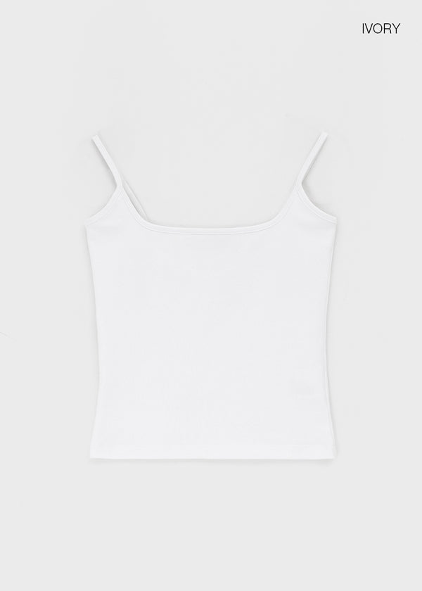 [B-BASIC] Tension Cotton Strap Basic Sleeveless Top (2 SIZE)