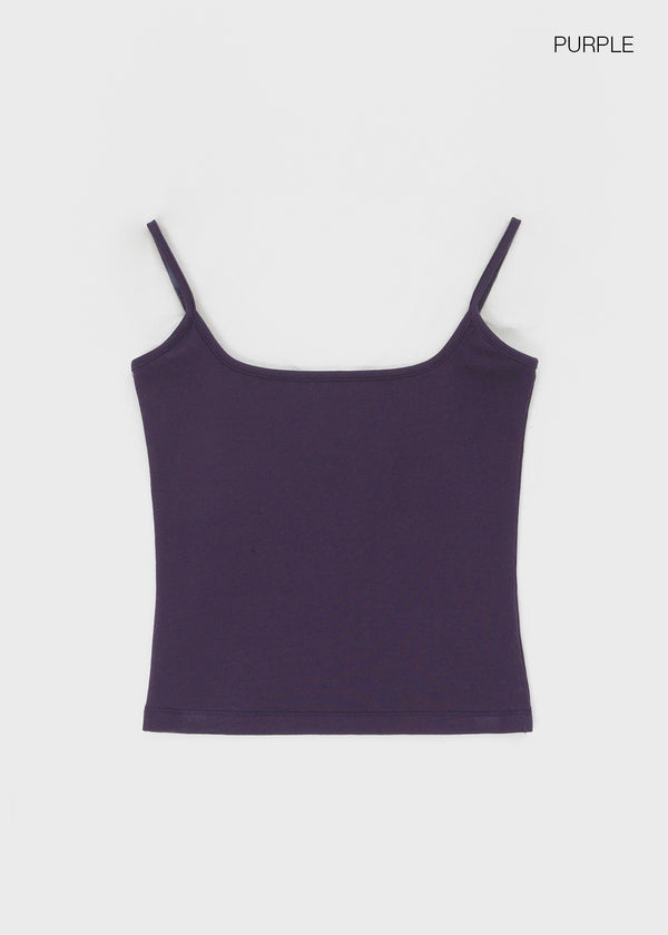 [B-BASIC] Tension Cotton Strap Basic Sleeveless Top (2 SIZE)