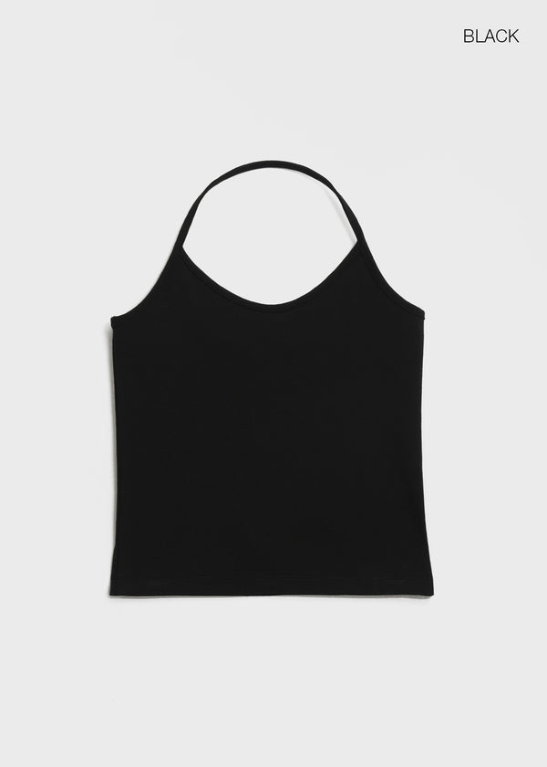 [B-BASIC] Tension Cotton Strap Halter Sleeveless Top (2 SIZE)