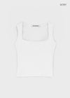 [B-BASIC] Tension Cotton Wide Square Neck Sleeveless Top (2 SIZE)
