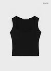 [B-BASIC] Tension Cotton Wide Square Neck Sleeveless Top (2 SIZE)