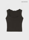 [B-BASIC] Tension Cotton Wide Square Neck Sleeveless Top (2 SIZE)