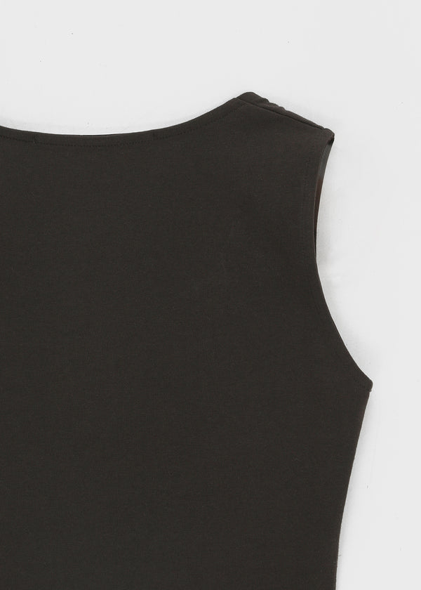 [B-BASIC] Tension Cotton Wide Square Neck Sleeveless Top (2 SIZE)