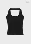 [B-BASIC] Ribbed Halter Sleeveless Top (Built-in Cap)