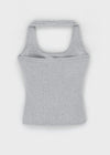 [B-BASIC] Ribbed Halter Sleeveless Top (Built-in Cap)