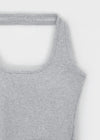 [B-BASIC] Ribbed Halter Sleeveless Top (Built-in Cap)