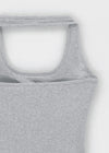 [B-BASIC] Ribbed Halter Sleeveless Top (Built-in Cap)
