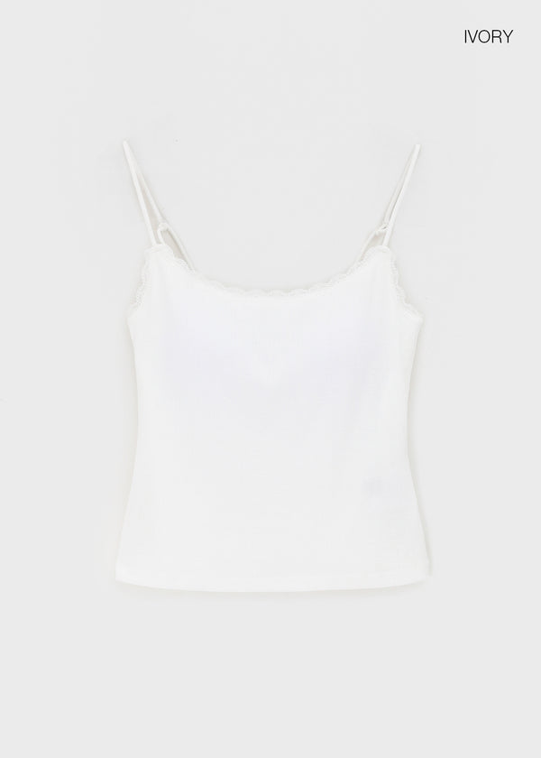 [B-BASIC] Punching Lace Sleeveless Top (Built-in Cap)
