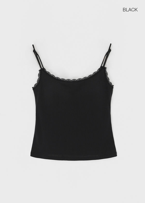 B-BASIC] Punching Lace Sleeveless Top (Built-in Cap) – BLACKUP