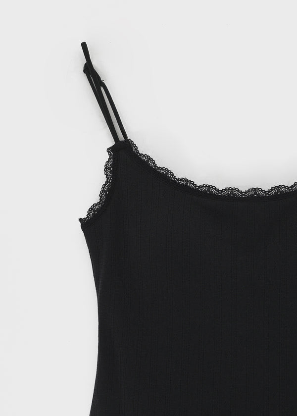 トップス [MSCHF]LACE STRAP SLEEVELESS Black S トップス [MSCHF]LACE STRAP SLEEVELESS Black S Lace Straps Tank Top