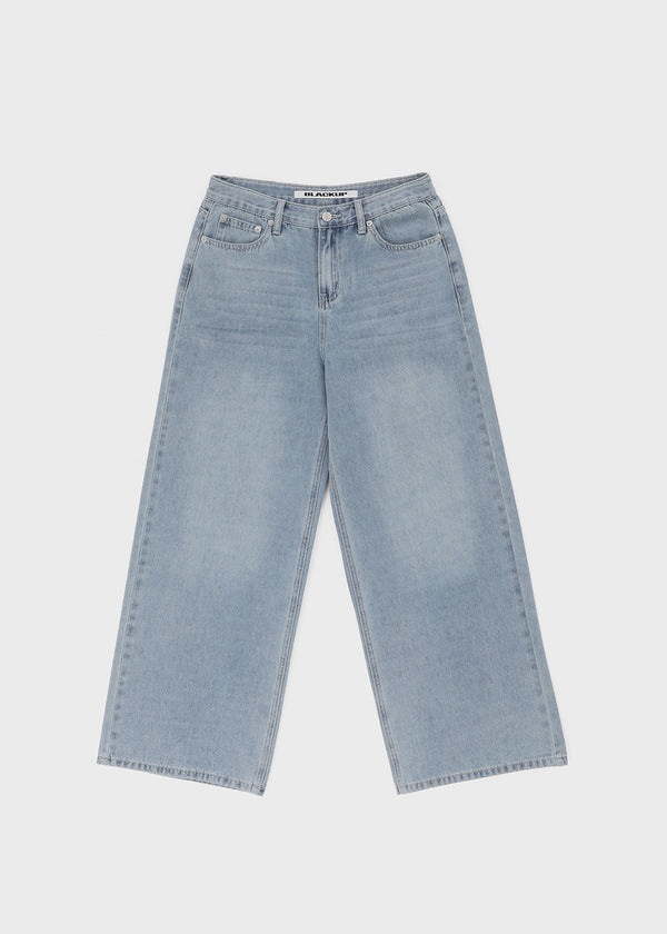 [B-DENIM] LIGHT WASHING WIDE JEANS 054