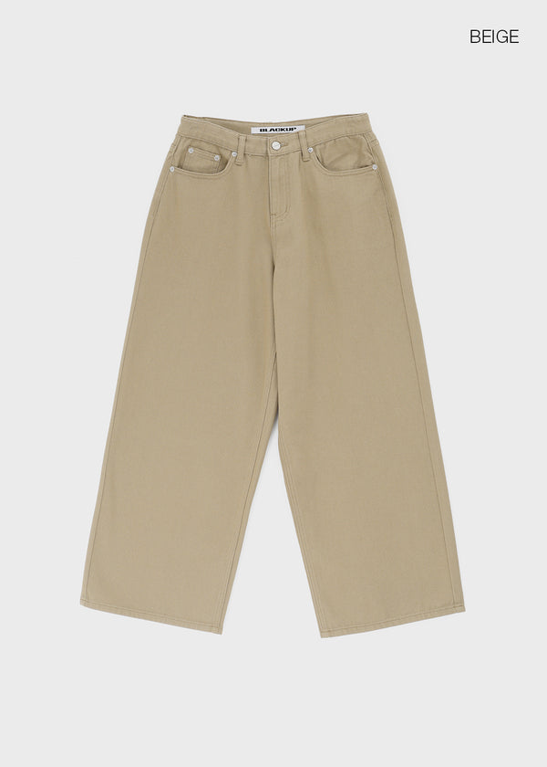 [B-DENIM] LOW WIDE COTTON PANTS 056
