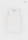 [B-BASIC] Basic Ribbed Round Mango Sleeveless Top (2SIZE)