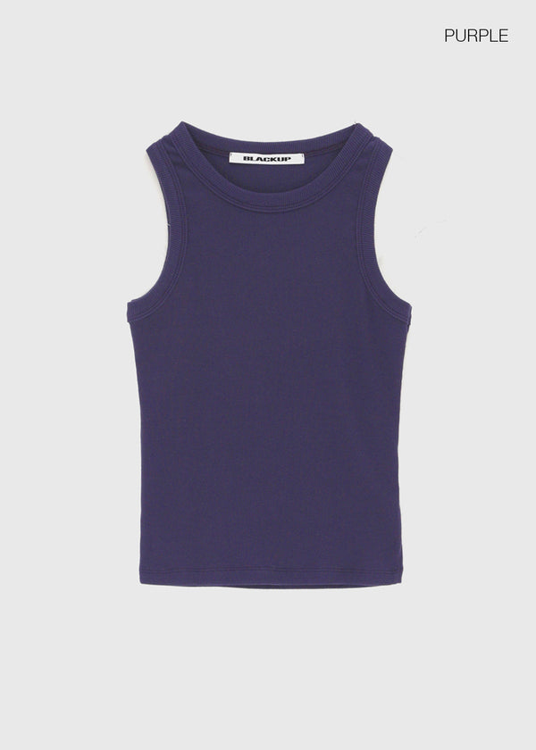 [B-BASIC] Basic Ribbed Round Mango Sleeveless Top (2SIZE)