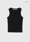 [B-BASIC] Basic Ribbed Round Mango Sleeveless Top (2SIZE)