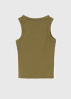 [B-BASIC] Basic Ribbed Round Mango Sleeveless Top (2SIZE)