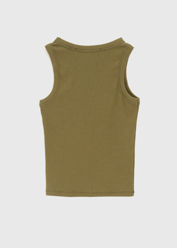 [B-BASIC] Basic Ribbed Round Mango Sleeveless Top (2SIZE)