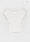 [B-BASIC] Basic Ribbed Boat Neck Short Sleeve Tee (2 SIZE)