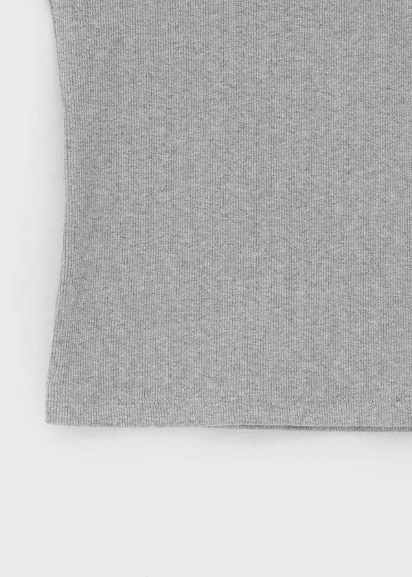 [B-BASIC] Basic Ribbed Wide U-Neck Cap Sleeve Short Sleeve Top (2 Size)