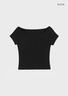 [B-BASIC] Standard Slim Off-Shoulder Short-Sleeve T-Shirt (2 SIZE)