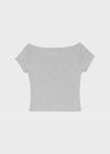 [B-BASIC] Standard Slim Off-Shoulder Short-Sleeve T-Shirt (2 SIZE)