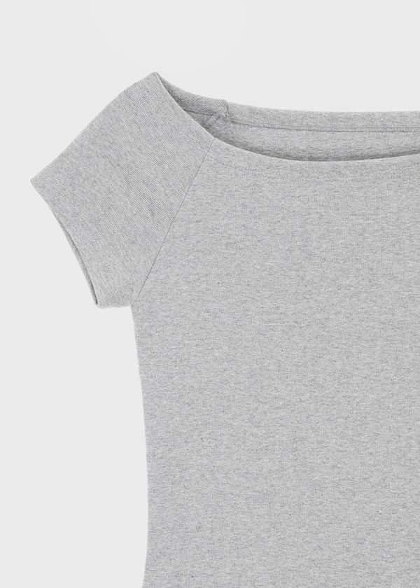 [B-BASIC] Standard Slim Off-Shoulder Short-Sleeve T-Shirt (2 SIZE)