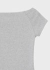 [B-BASIC] Standard Slim Off-Shoulder Short-Sleeve T-Shirt (2 SIZE)