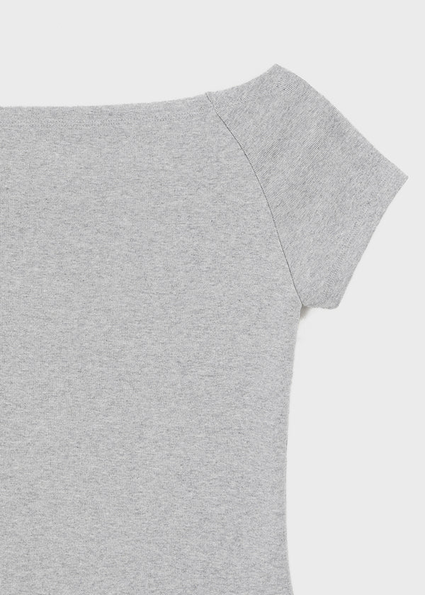 [B-BASIC] Standard Slim Off-Shoulder Short-Sleeve T-Shirt (2 SIZE)