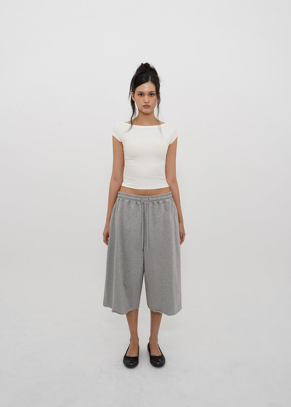 [B-BASIC] Mid-Sweat Cut-Out Bermuda Pants