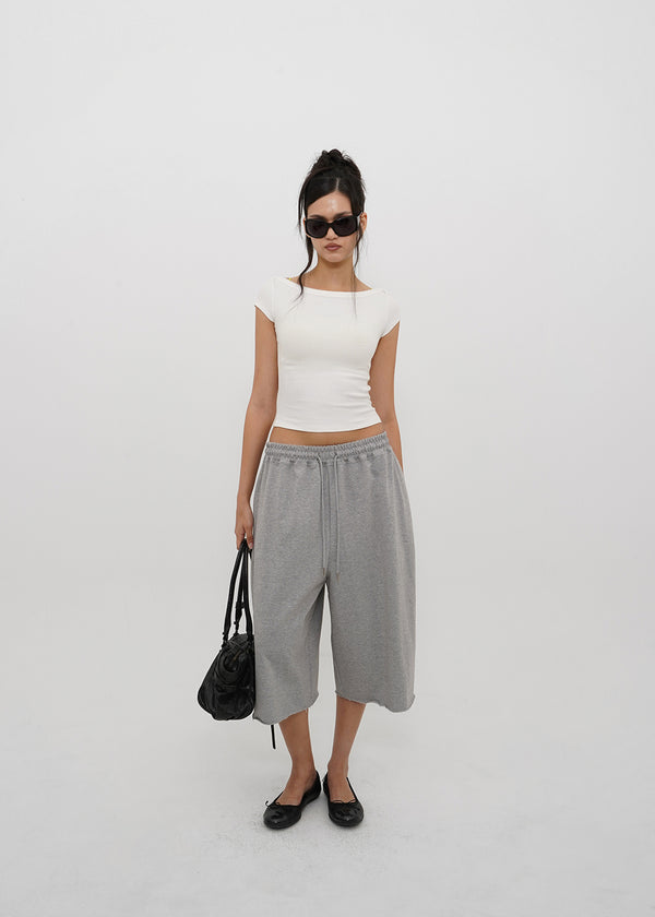[B-BASIC] Mid-Sweat Cut-Out Bermuda Pants