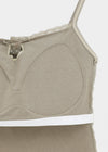 Shupong Henley Neck Lace Crop Sleeveless (Built-in Cap)