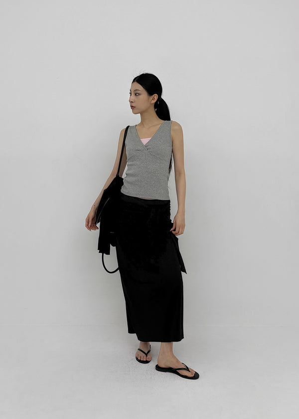 Forete V-neck Wrap Sleeveless Top