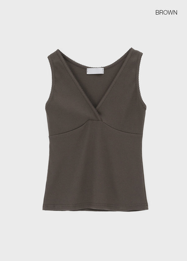 Forete V-neck Wrap Sleeveless Top