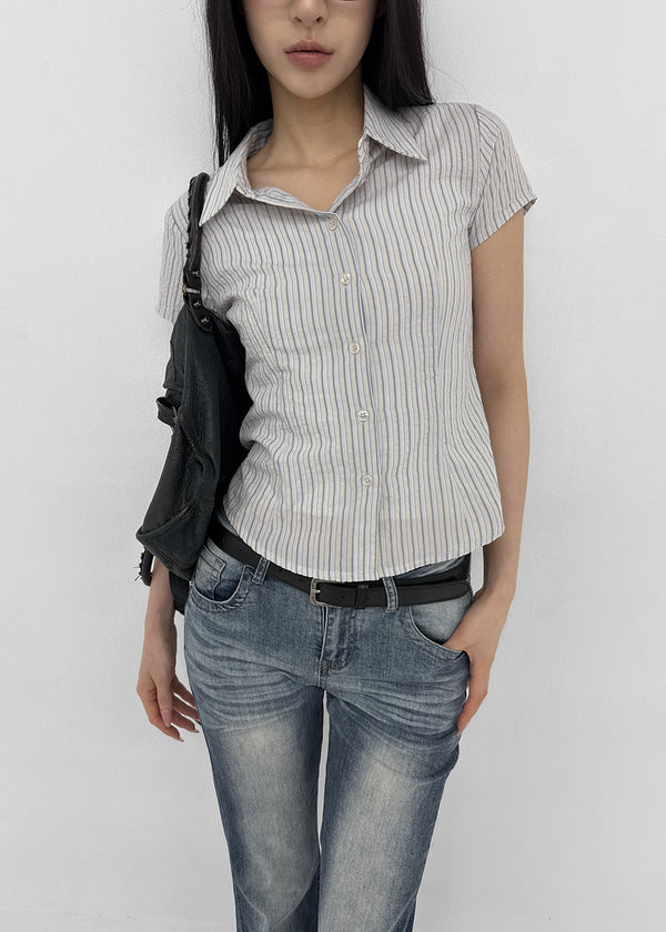 [MADE] Lunea Stripe Short-Sleeve Shirt