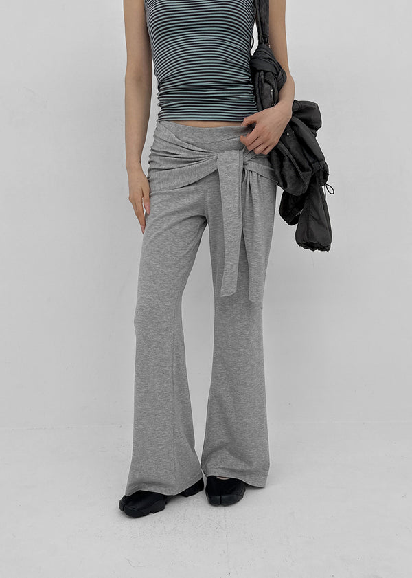 [MADE] Lofrom Set - Bootcut Pants, Layered Wrap