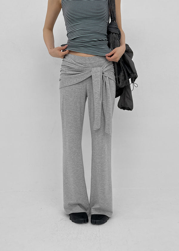 [MADE] Lofrom Set - Bootcut Pants, Layered Wrap