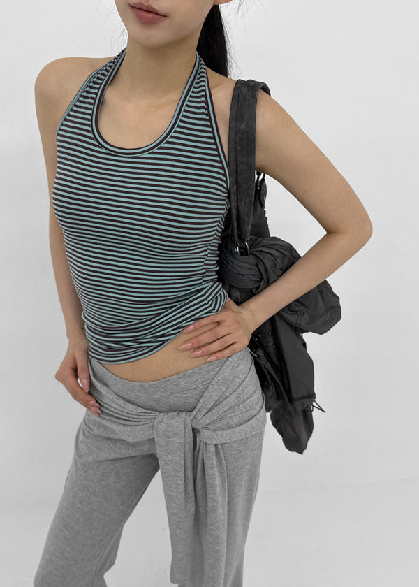 Thurid Striped Halter Top