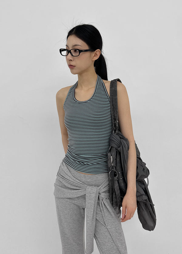 Thurid Striped Halter Top