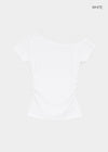 [MADE] Servi Shirred One-Shoulder Short-Sleeve T-Shirt