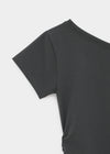 [MADE] Servi Shirred One-Shoulder Short-Sleeve T-Shirt
