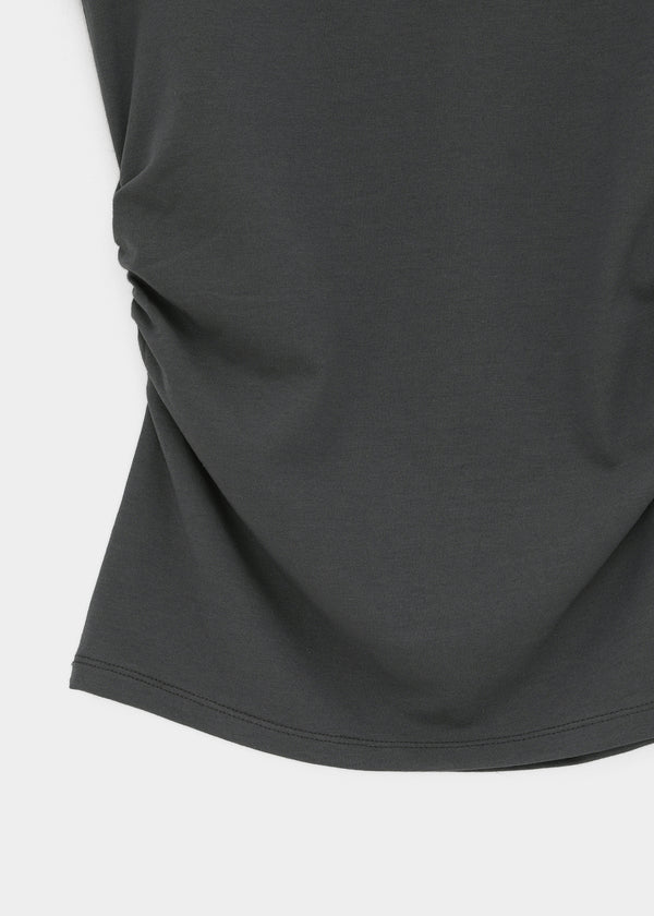 [MADE] Servi Shirred One-Shoulder Short-Sleeve T-Shirt