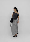[MADE] Servi Shirred One-Shoulder Short-Sleeve T-Shirt