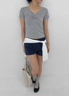 Picoten Twist V-neck Short Sleeve Tee