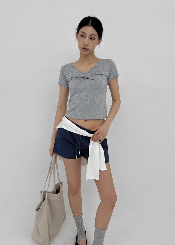 Picoten Twist V-neck Short Sleeve Tee
