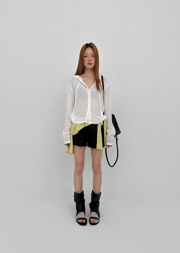 [MADE] Daema Summer Sheer Ribbed Hooded Cardigan