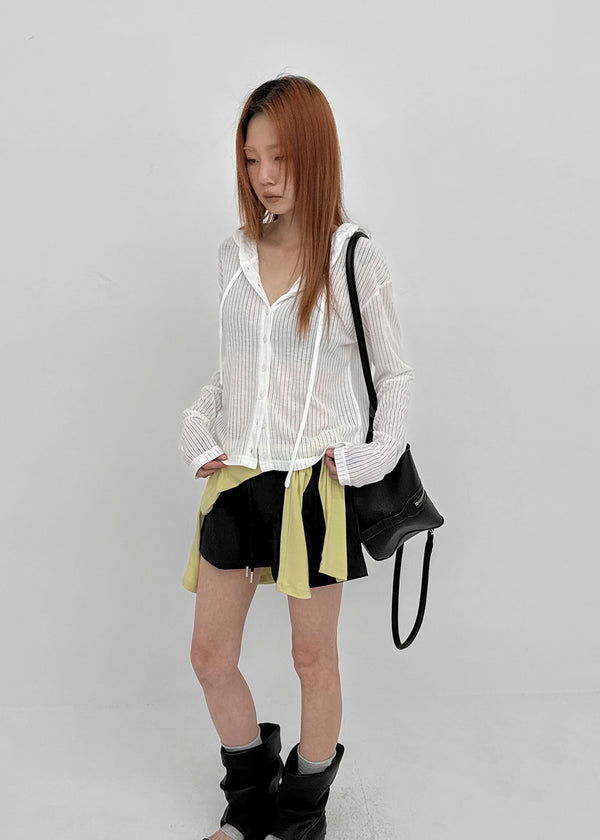 [MADE] Daema Summer Sheer Ribbed Hooded Cardigan