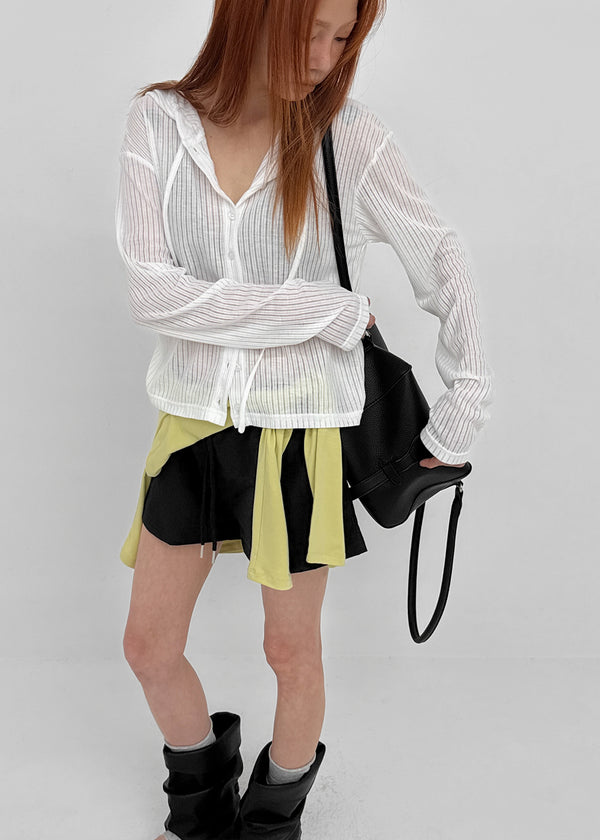 [MADE] Daema Summer Sheer Ribbed Hooded Cardigan
